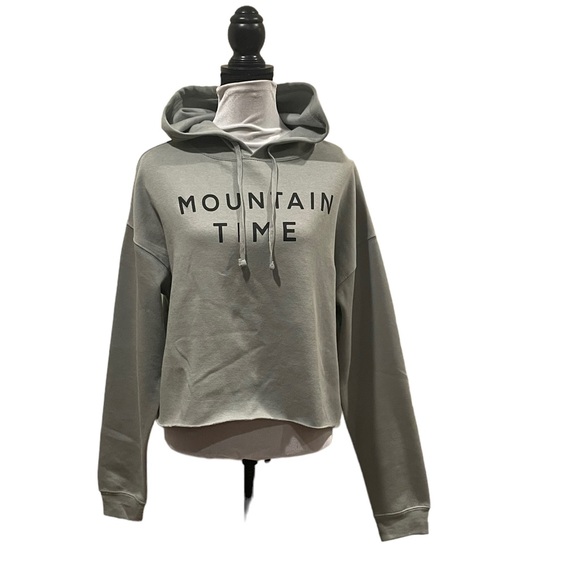 Coastal Culture army green longsleeve crop raw hem hooded sweatshirt extra large - Picture 2 of 11